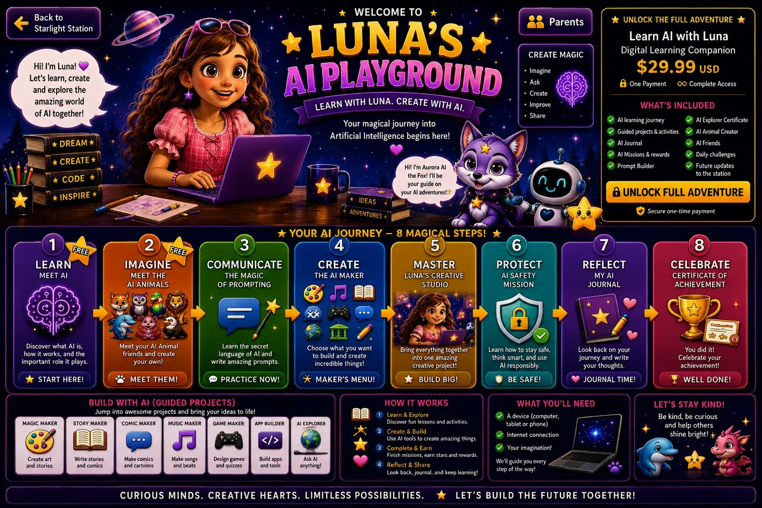 Luna's AI Playground - Learn with Luna, Create with AI