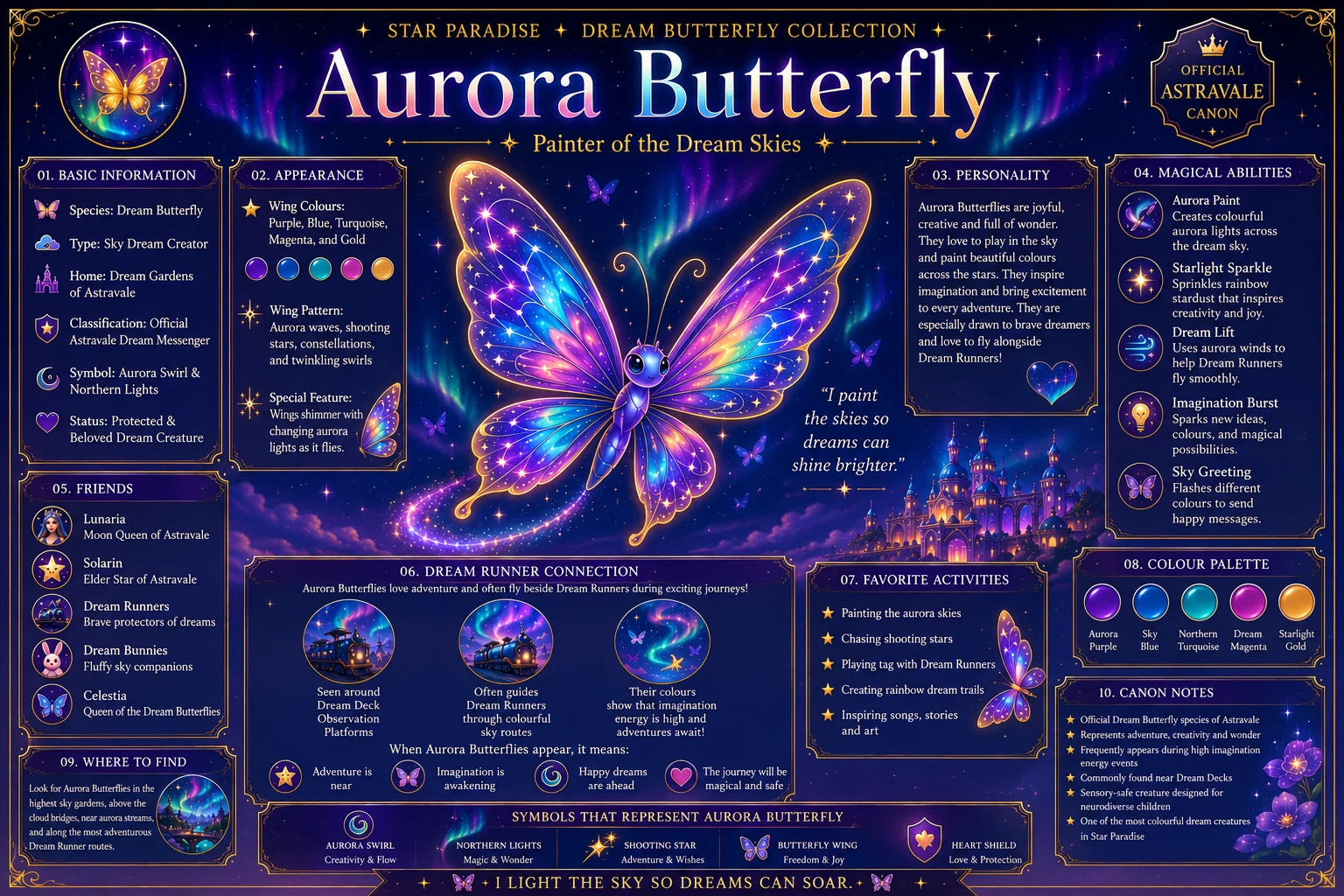 Aurora Butterfly — a joyful sky dream creator who paints the dream skies.