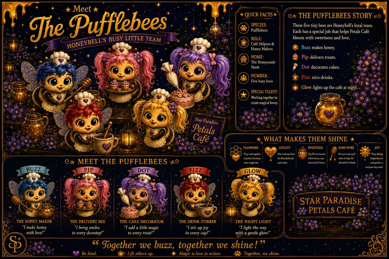 The Pufflebees - Honeybell's Busy Little Team