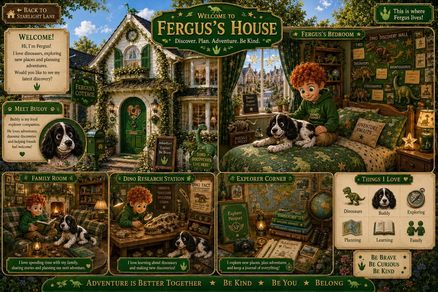 Welcome to Fergus's House - Discover. Plan. Adventure. Be Kind. Fergus loves dinosaurs, exploring new places and planning adventures.