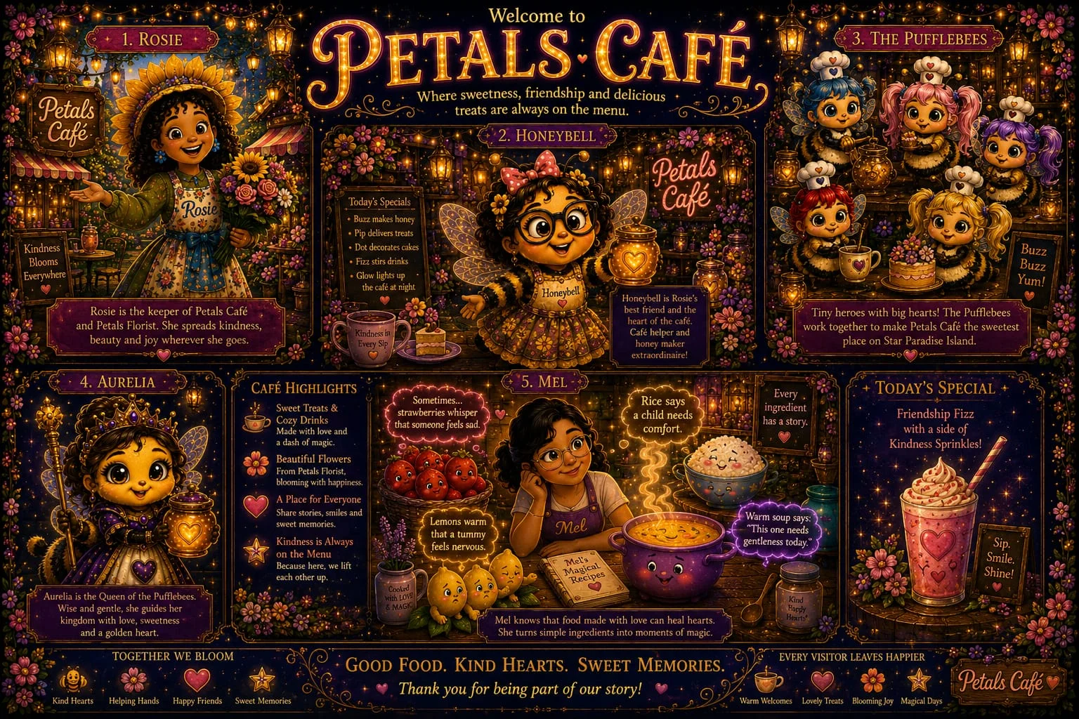 Petals Café Characters