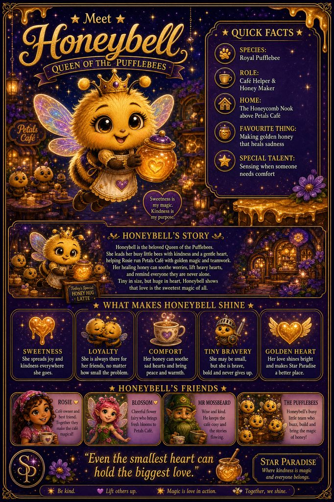 Honeybell character profile - Queen of the Pufflebees