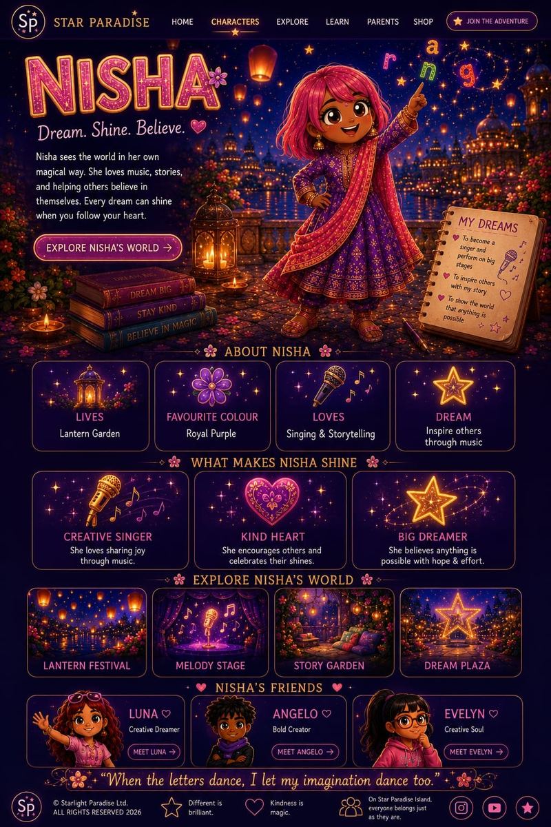 Nisha character profile
