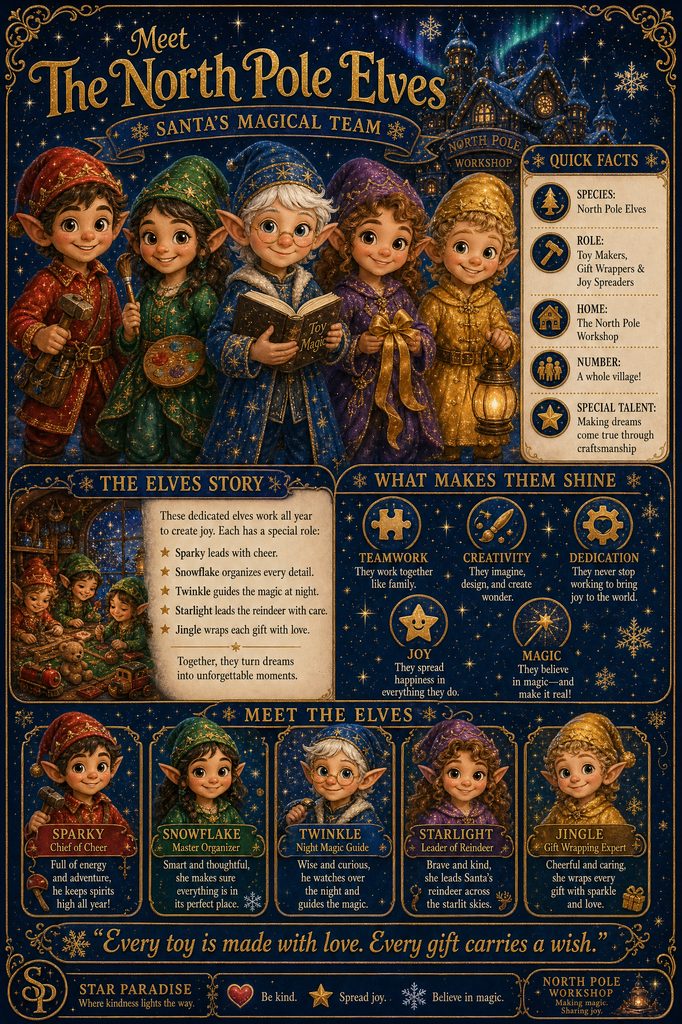 The North Pole Elves character profile - Santa's Magical Team
