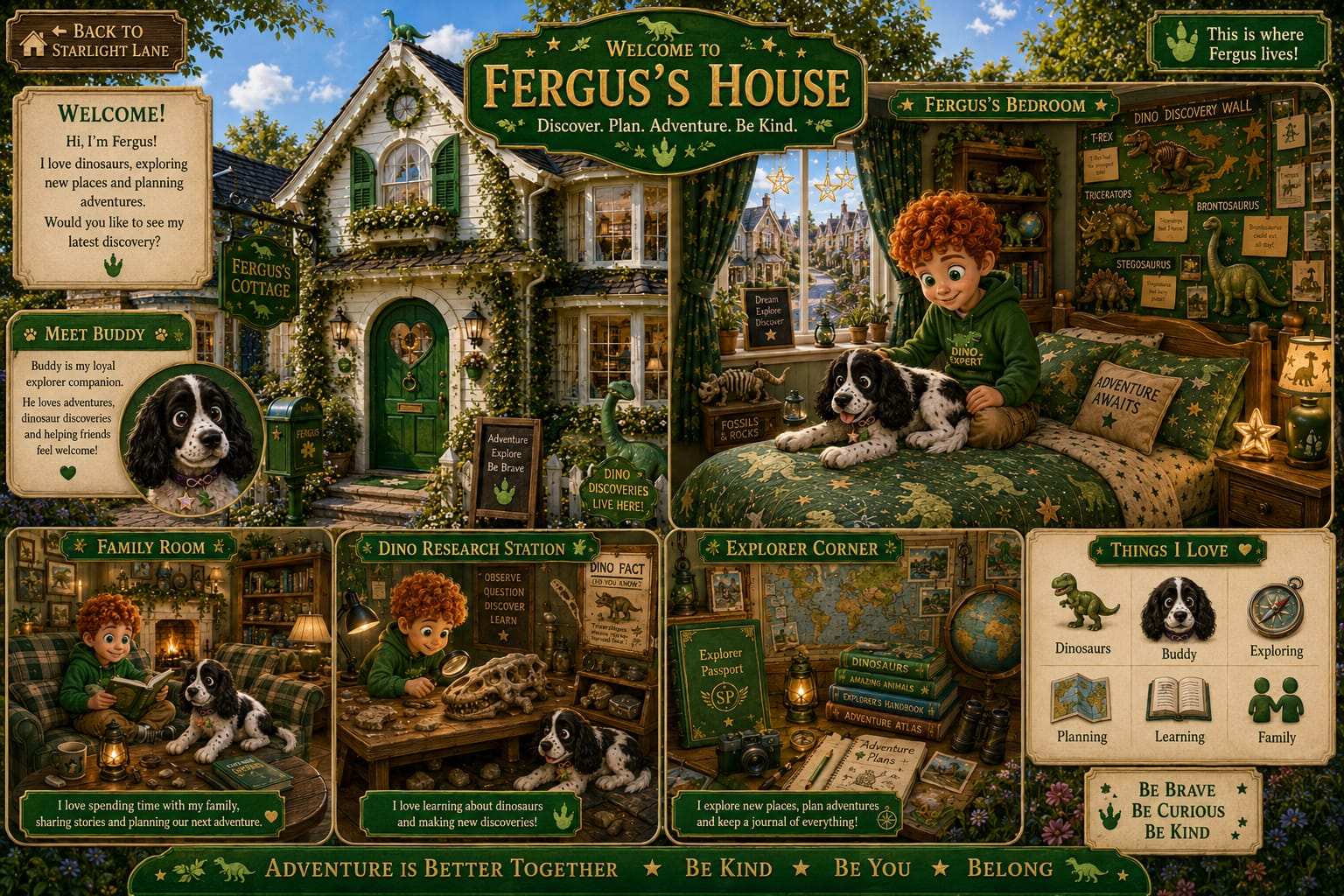 Welcome to Fergus's House - Discover. Plan. Adventure. Be Kind. Fergus loves dinosaurs, exploring new places and planning adventures.