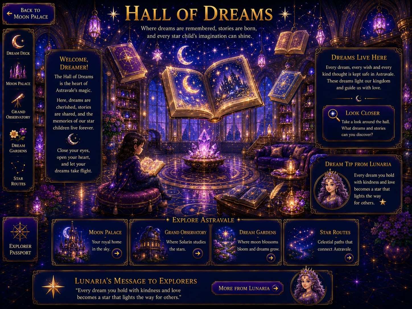 Hall of Dreams - Where dreams are remembered, stories are born, and every star child's imagination can shine.