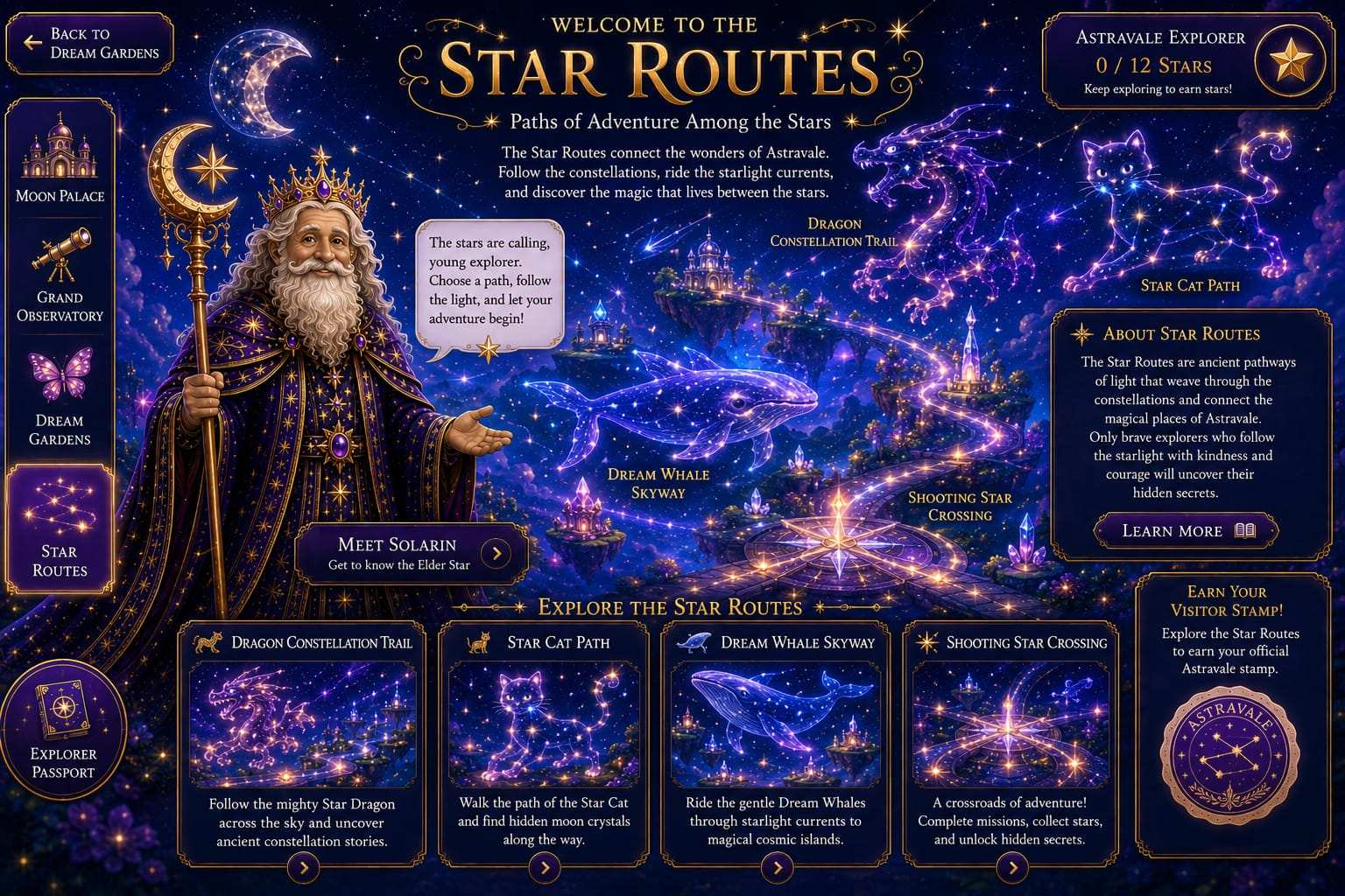 Welcome to the Star Routes - Paths of Adventure Among the Stars. The Star Routes connect the wonders of Astravale.